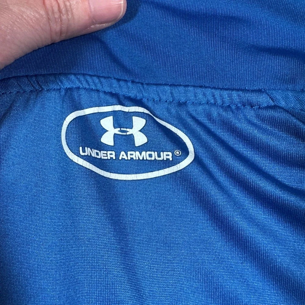 Under Armour HeatGear 1/4 Zip Pullover Blue Long Sleeve Loose Men's Small